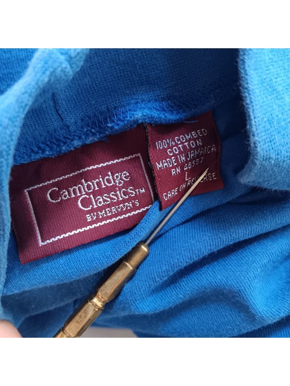 True Vintage Pocket T-shirt Large Cambridge Classics Mens Long Sleeve Shirt Cott